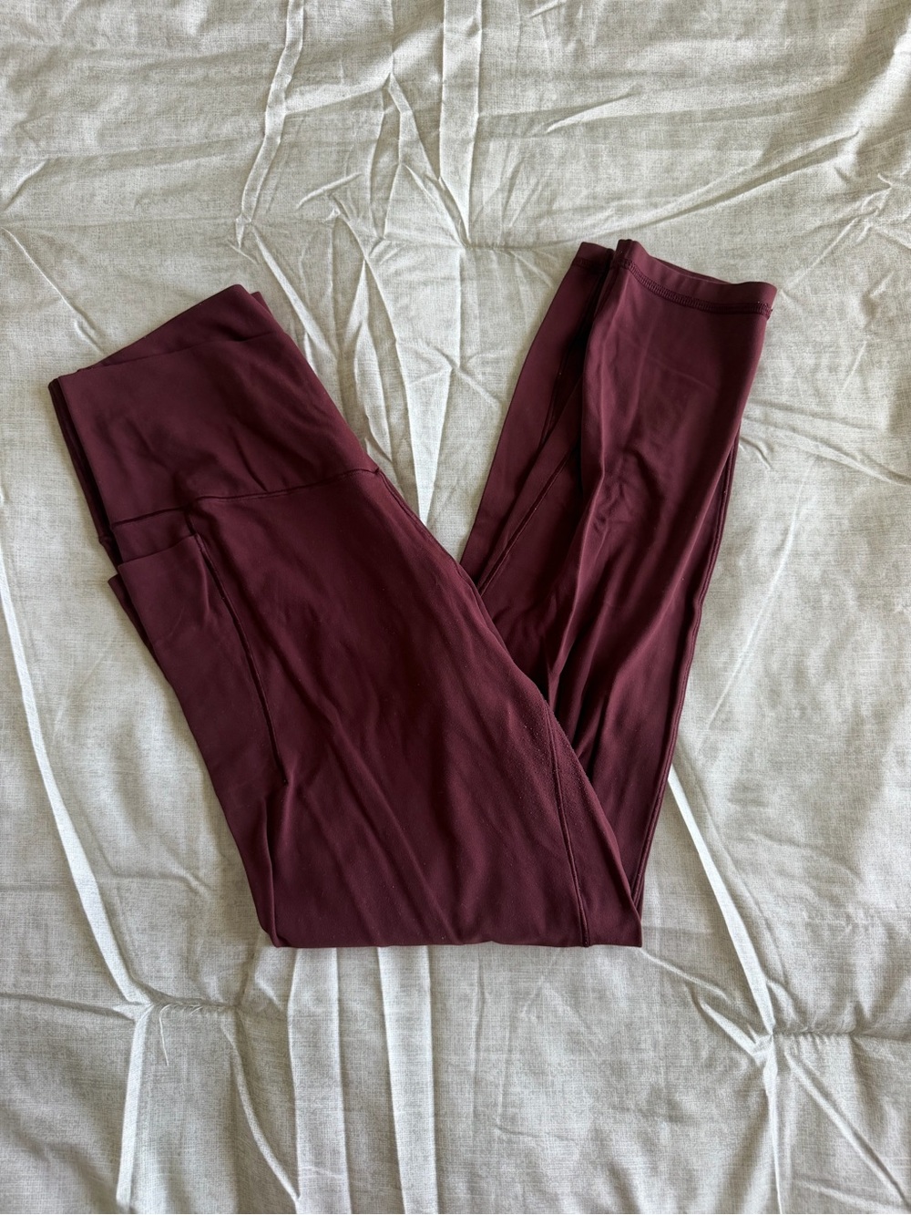Aerie Offline Maroon Crossover High Rise Leggings (L)
